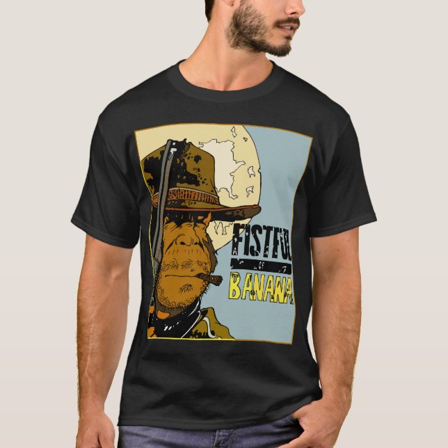T-shirt Um punhado das bananas - Monkey Clint (o nero (Frente)