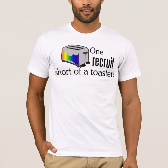 T-shirt Um recruta curto de um torradeira (Frente)