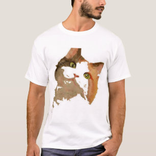 T-shirt Um retrato artístico do gato calico de olhos verde