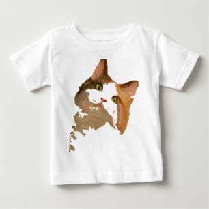 T-shirt Um retrato artístico do gato calico de olhos verde