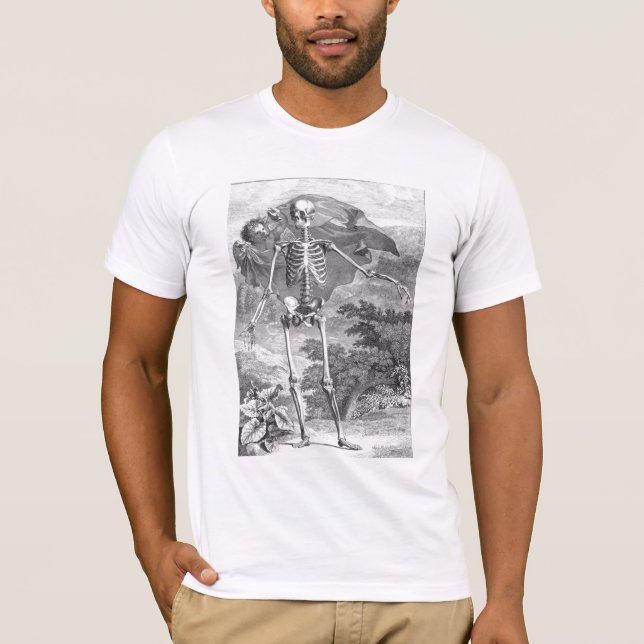 T-shirt Um Revealation esqueletal (Frente)