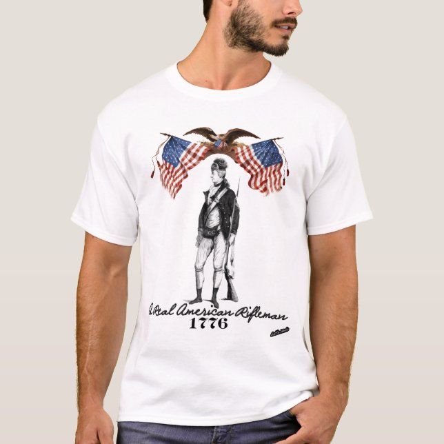 T-shirt Um Rifleman americano real (Frente)