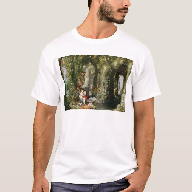 T-shirt Uma caverna fantástica com Odysseus e calipso (Frente)