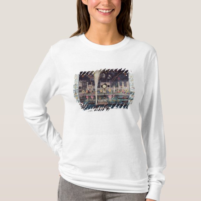 T-shirt Uma ideia do Fogo-workes e das iluminações (Frente)