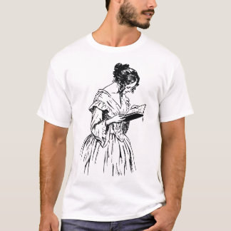 T-Shirt uma mulher de roupa de vintage que lê