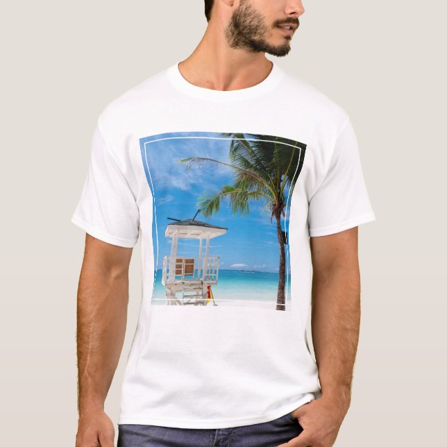 T-shirt Uma praia branca do cargo | do Lifeguard, Boracay (Frente)