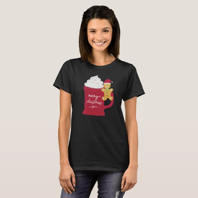 T-shirt Uma Taça de Feliz Natal (Frente Completa)