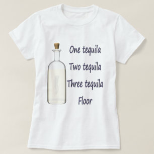 T-shirt Uma tequila dois tequila três tequila quatro