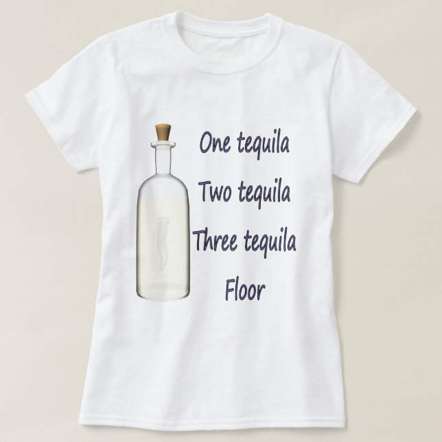 T-shirt Uma tequila dois tequila três tequila quatro (Frente do Design)