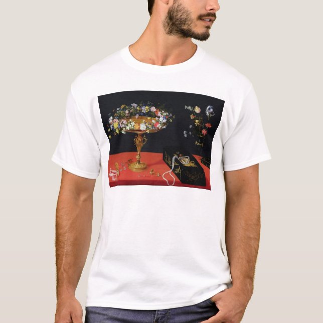 T-shirt Uma vida imóvel de um Tazza com flores (Frente)