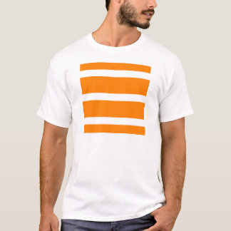 T-shirt Única listra - branco na laranja