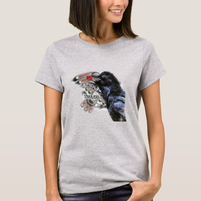 T-shirt única Raven Alaska unisex (Frente)