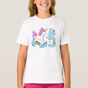 T-shirt Unicorn Rainbow 5 Birthday