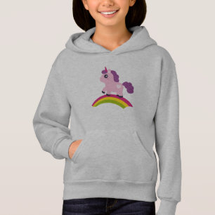 T-shirt Unicórnio Cor-de-Rosa Bonito num Arco-Íris