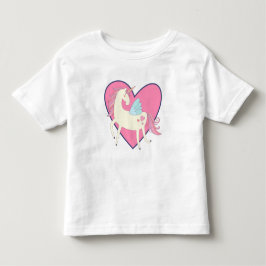 T-shirt Unicórnio Coração Rosa