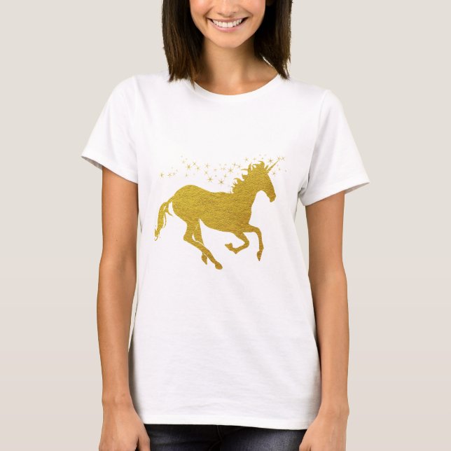 T-shirt Unicórnio Dourado (Frente)
