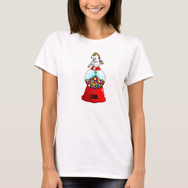 T-shirt Unicórnio Pooping Gumballs (Frente)