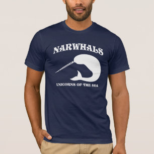 T-shirt Unicórnios de Narwhals do mar