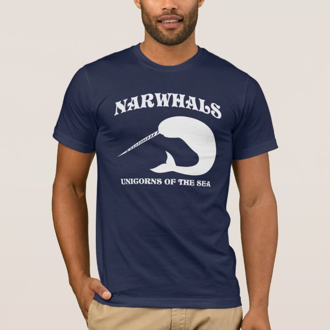 T-shirt Unicórnios de Narwhals do mar (Frente)