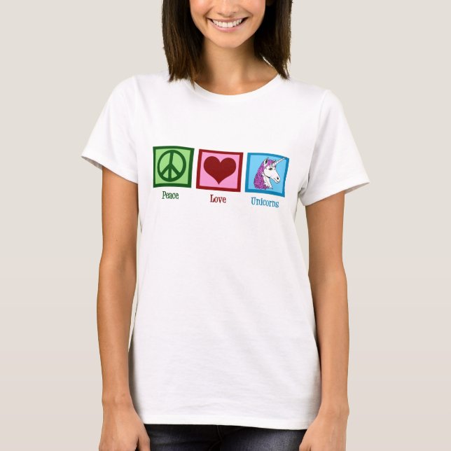 T-shirt Unicórnios de Paz e Amor (Frente)