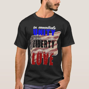 T-shirt Unidade, liberdade, amor - citações inspiradas