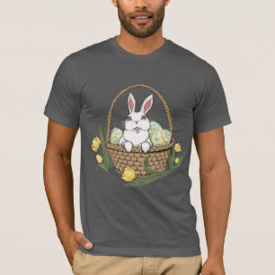 T-shirt unisex da cesta do coelhinho da Páscoa da