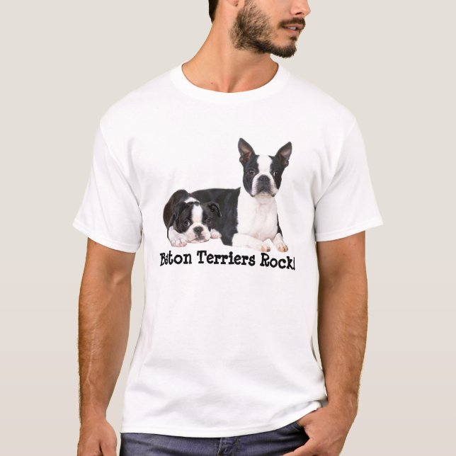 T-shirt unisex dos amigos de Boston Terrier (Frente)