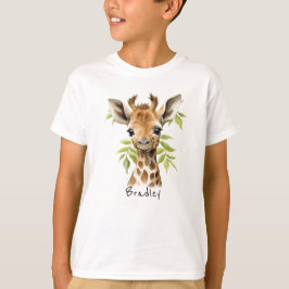 T-Shirt Unisex Giraffe Personalizado para Crianças