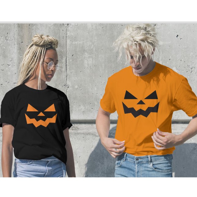 T-Shirt Unisex Halloween Jack-O-Lantern Face (Criador carregado)