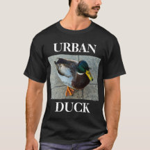T-shirt urbano do preto do pato