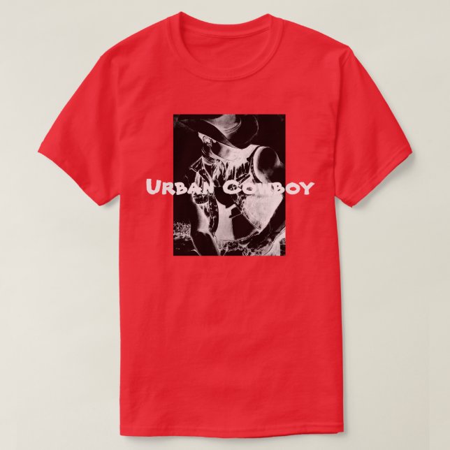 T-shirt urbano do vaqueiro do t-shirt dos homens (Frente do Design)