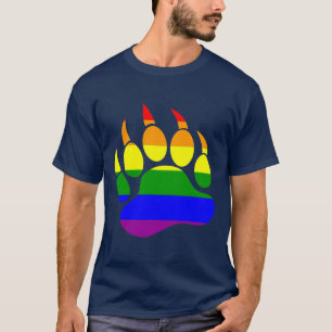 T-shirt Ursa Orgulho Gay Bandeira Arco-Íris Pata de Urso