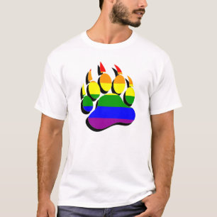 T-shirt Ursa Patinha de Sombra Legal com Bandeira Arco-íri
