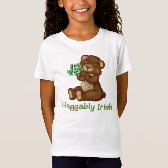 T-shirt Ursinho de Shamrock irlandês (Frente)