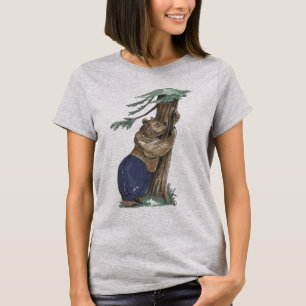 T-shirt Urso Abraçando Árvore Divertido e Fofo para Outdoo