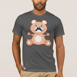 T-shirt Urso bonito com bigode