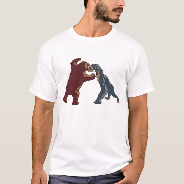 T-shirt Urso contra o gorila (Frente)