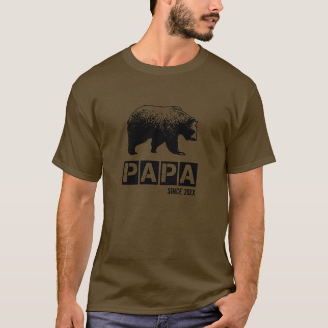 T-shirt Urso da papá do Grunge desde o ano de paternidade, (Frente)