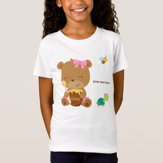 T-shirt Urso de mel bonito (Frente)