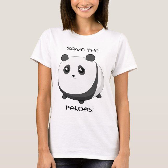 T-shirt Urso de panda carnudo bonito de Kawaii (Frente)