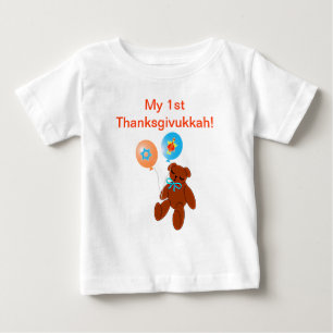 T-shirt Urso de ursinho do Tshirt de Thanksgivukkah com