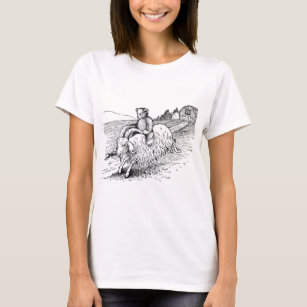 T-shirt Urso de ursinho que monta uma cabra