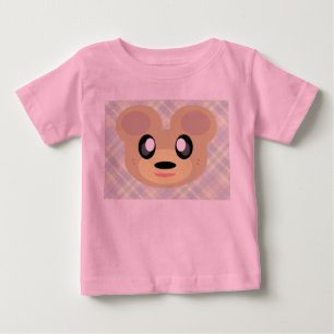 T-shirt Urso Doce Kawaii Mel Plaid Fofo Bonito