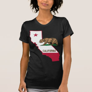 T-shirt Urso e bandeira dos Estados da Califórnia