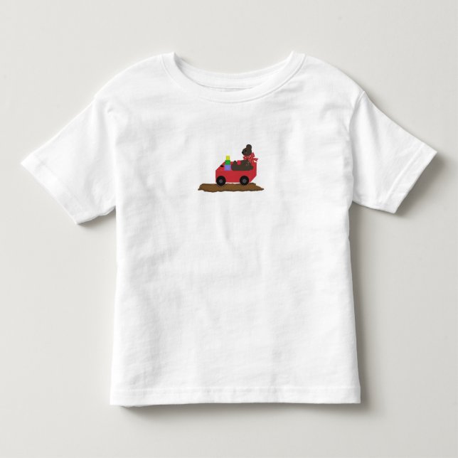 T-shirt Urso em Carrinho Vermelho (Frente)