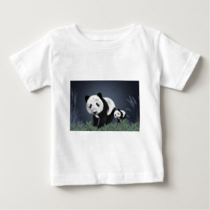 T-shirt urso panda animal fofo macio preto branco doce