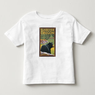 T-shirt Urso preto na floresta - rio de Sun, Oregon