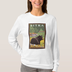 T-shirt Urso preto na floresta - Sitka, Alaska