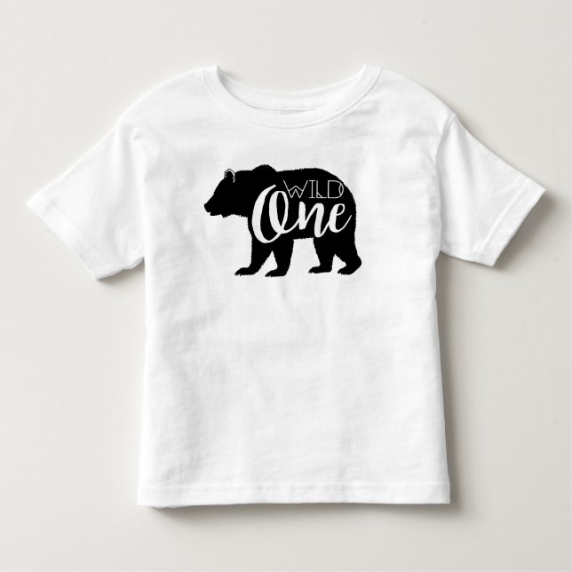 T-shirt Urso Único Selvagem | Primeira Festa de aniversári (Frente)