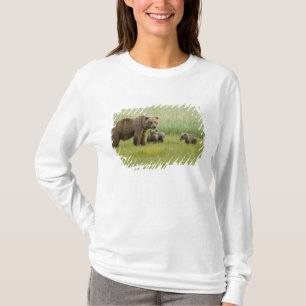 T-shirt Ursoaia Urso Marrom do Alasca e três filhotes, Urs